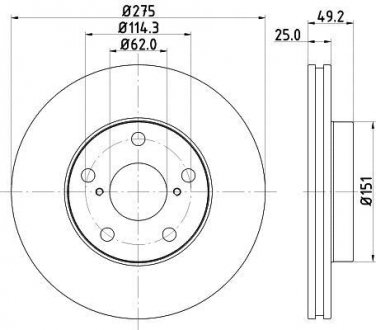 Диск гальмівний 54397PRO HELLA 8DD355118691