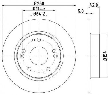 Диск тормозной 54643 HELLA 8DD355118991