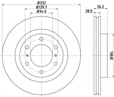 Диск тормозной 54672PRO HELLA 8DD355119081