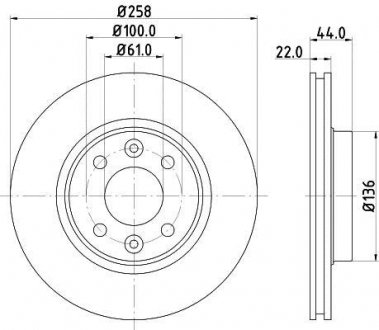 Диск тормозной 55552PRO HELLA 8DD355119461