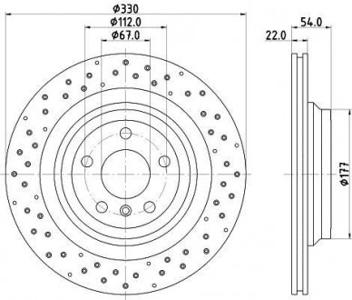 Диск гальмівний задн.GLE W166 11- HELLA 8DD355122551