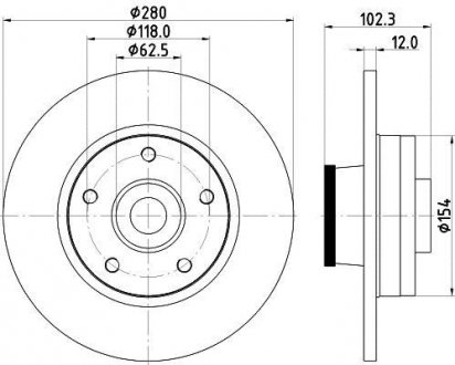 Тормозной диск HELLA 8DD355123251