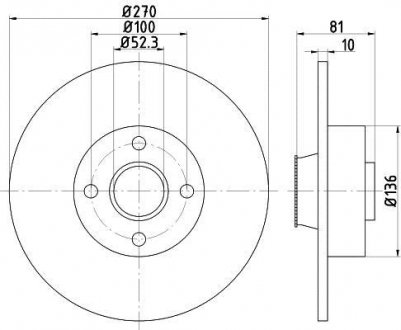 Тормозной диск HELLA 8DD355123271