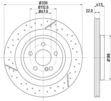 Tarcza ham. malow. HC perf. tył MB HELLA 8DD355126441