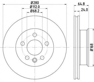 Тормозной диск HELLA 8DD355127061