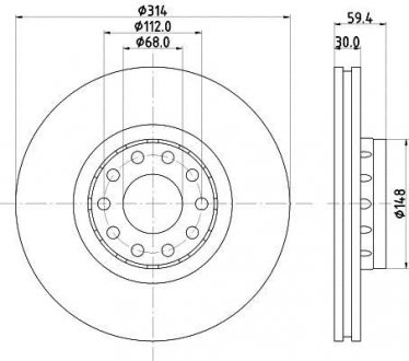 Тормозной диск HELLA 8DD355127191