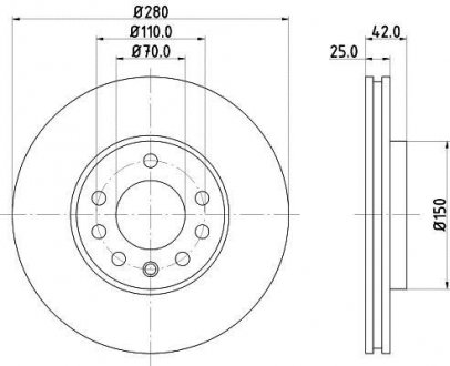 Тормозной диск HELLA 8DD355127381