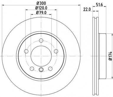 Тормозной диск HELLA 8DD355127391