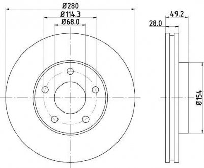 Тормозной диск HELLA 8DD355127681