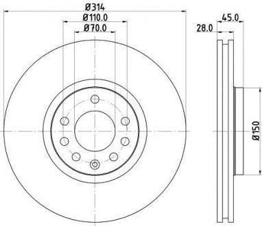 Тормозной диск HELLA 8DD355127851