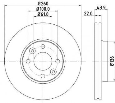 Тормозной диск HELLA 8DD355127881