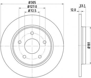 Тормозной диск HELLA 8DD355129001