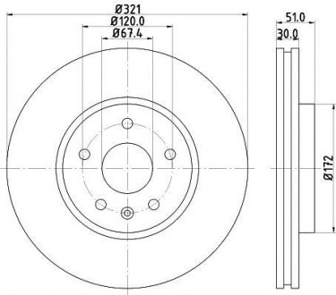 Тормозной диск HELLA 8DD355129091