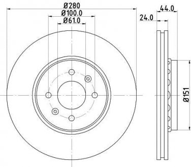 Тормозной диск HELLA 8DD355129611