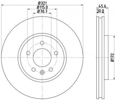 Тормозной диск HELLA 8DD355129691