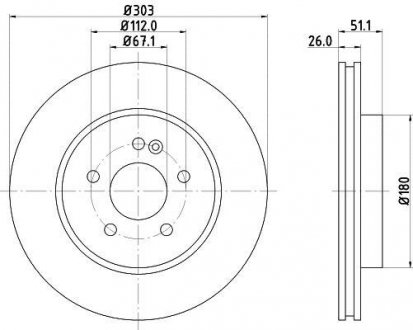 Тормозной диск HELLA 8DD355129751