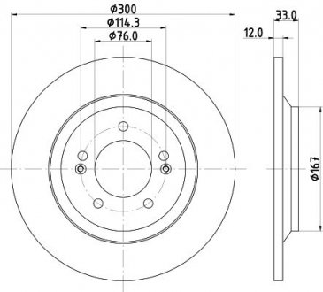 Tarcza ham. malow. tył HY koła 225/40 R18 HELLA 8DD355131381