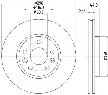 Диск тормозной перед. Renault Megane IV, Talisman 1.3-1.6D 11.15- HELLA 8DD355131871