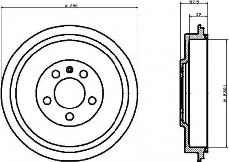 Тормозной барабан HELLA 8DT355300421