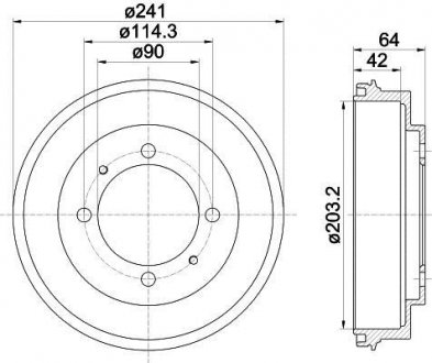 Гальмівний барабан HELLA 8DT355300841