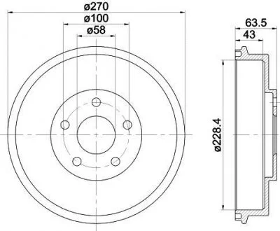 Фото гальмівний барабан HELLA 8DT355300911 Гальмівний барабан HELLA 8DT355300911