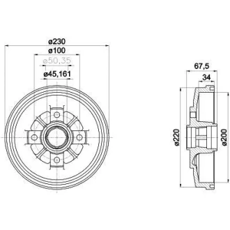 Тормозной барабан HELLA 8DT 355 301-941