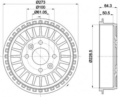 Brake Drum HELLA 8DT355303201