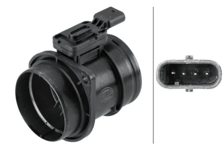 Витратомір повітря (4 pin, модуль) AUDI A1, A3, A4 B9, A5, Q2, TT, CUPRA FORMENTOR, SEAT ARONA, ATECA, IBIZA IV, IBIZA IV SC, IBIZA IV ST, IBIZA V, LEON, LEON SC, LEON ST, TOLEDO IV 0.8DH-2.0H 07.12- HELLA 8ET358095281