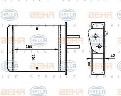 Радіатор пічки HELLA 8FH351313351