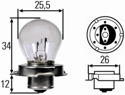 Лампа накаливания дальнего света HELLA 8GA008899121