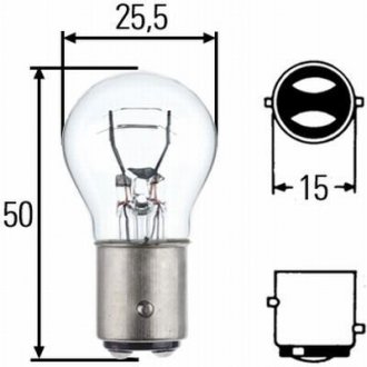 Автолампа двониткова HELLA 8GD002078241