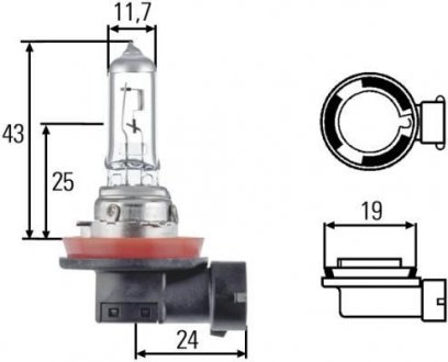 Двойной ресурс!) 24V 70W Автолампа (цоколь PGJ19-2) HELLA 8GH008358251