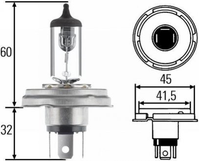 Лампа розжарювання HEAVY DUTY (цоколь P45T) HELLA 8GJ003133242 (фото 1)