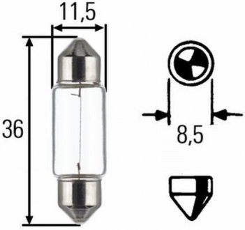 Лампа розжарювання (блістер 2 шт) STANDARD HELLA 8GM002092123