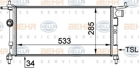 Радіатор, охолодження двигуна HELLA 8MK376712004
