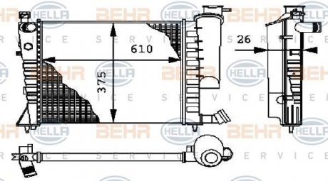 Радіатор, охолодження двигуна HELLA 8MK376712614
