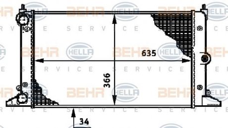 Радіатор, охолодження двигуна HELLA 8MK376720511