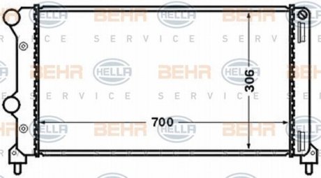 Радіатор, охолодження двигуна HELLA 8MK376767701