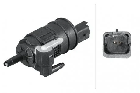 Насос склоомивача задн/передн (12В) NISSAN ALMERA II, MICRA II, TERRANO II, RENAULT CLIO II, CLIO II/HATCHBACK, CLIO III, ESPACE III, KANGOO, KANGOO EXPRESS, LAGUNA I, MEGANE I COUPE-SEDAN 08.92- HELLA 8TW006848141