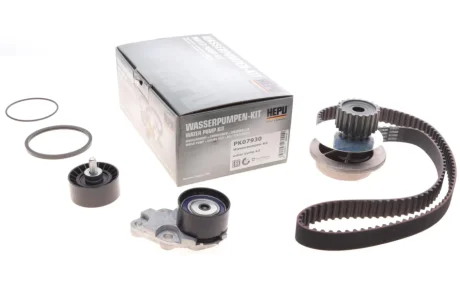 Набор ГРМ, пас+ролик+насос HEPU PK07930