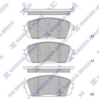 Колодка торм. KIA CARNIVAL 2.7, 2.9CRDI (WHEEL SIZE 17) 05- передн. (SangSin) SANGSIN Hi-Q (SANGSIN) SP1191