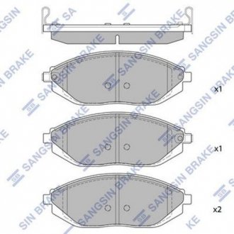 Колодка тормозная Spark (09-) перед (к-т 4 шт) Hi-Q (SANGSIN) SP1392 (фото 1)