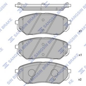 Колодки гальмівні (дискові) передние Hi-Q (SANGSIN) SP1690