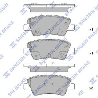 Комплект гальмівних колодок з 4 шт. дисків Hi-Q (SANGSIN) SP1851 (фото 1)