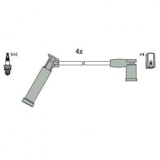 Комплект проводів запалювання FIESTA IV 1.25 i 95-02, FOCUS I (DAW, DBW) 1.4 98-04, FUSION 1.25 04- HITACHI 134677