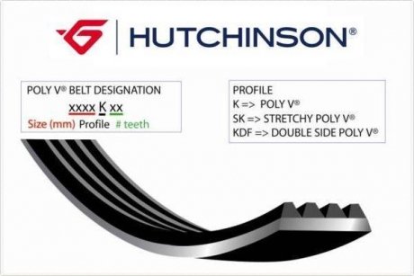 Поліклиновий ремінь HUTCHINSON 1150K6