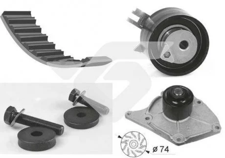 Насос води + комплект зубчастого ременя HUTCHINSON KH101WP63