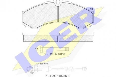 Гальмівні колодки, дискове гальмо (набір) ICER 141208-117