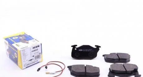 Фото 1 - комплект гальмівних колодок (дискових) ICER 180633 Комплект гальмівних колодок (дискових) ICER 180633 (фото 1)