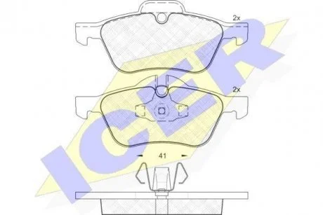 Комплект тормозных колодок (дисковых).) ICER 181434
